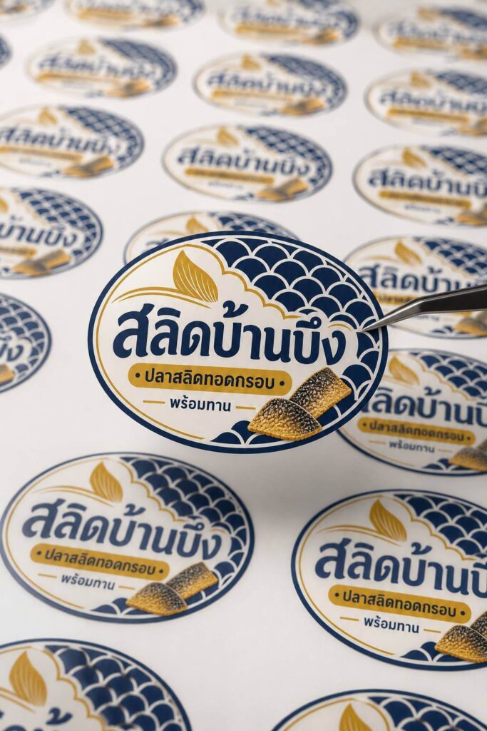 ตัวอย่างสติ๊กเกอร์โลโก้ ไดคัท สลิดบ้านบึง